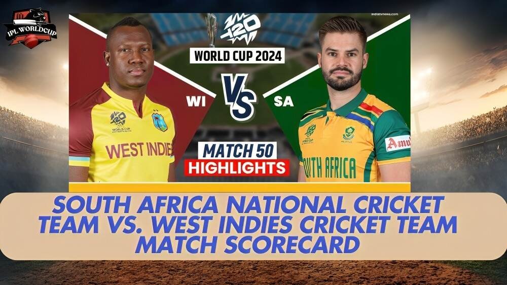 South Africa national cricket team vs. West Indies cricket team match scorecard