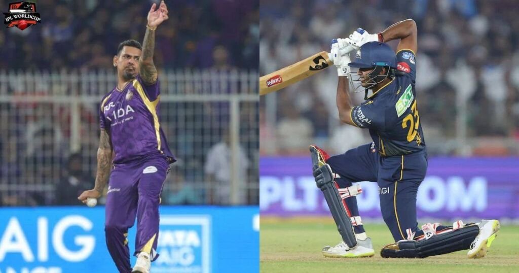 Sunil Narine Bowling against GT Player Sai Sudharsan.