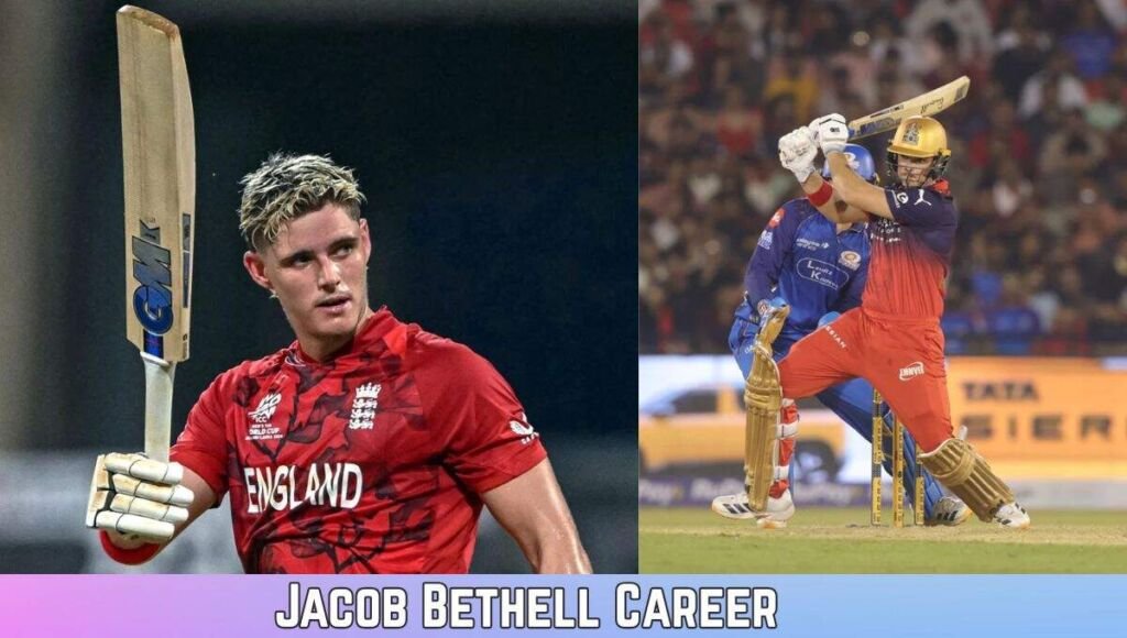 Jacob Bethell Pose for victory and batting for RCB against Mumbai Indians 