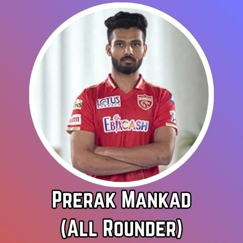 Prerak Mankad Profile IMage in Punjab Kings Jersey
