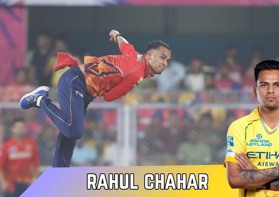 Rahul Chahar bowling for Punjab Kings