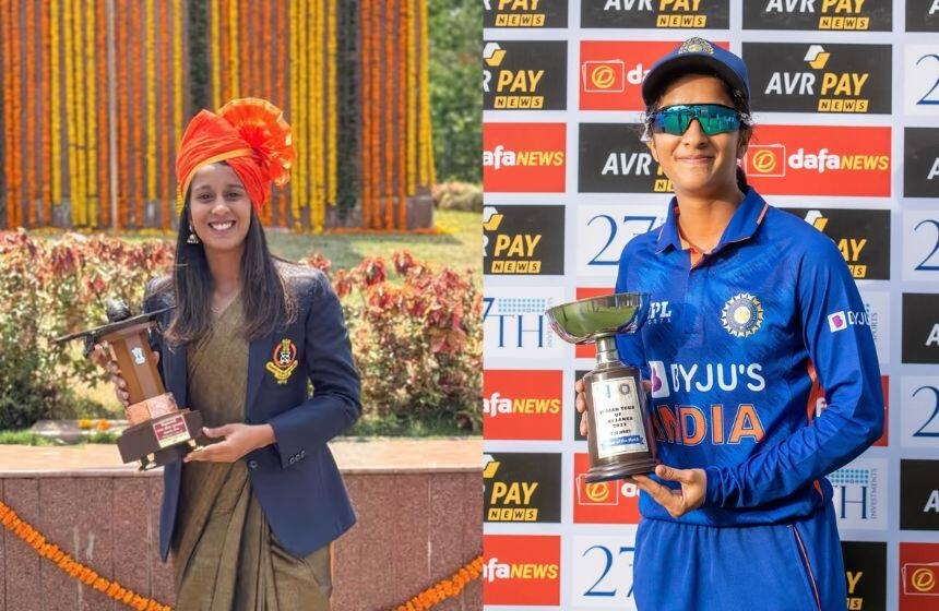 Jemimah Rodrigues Holding her Trophy and Award