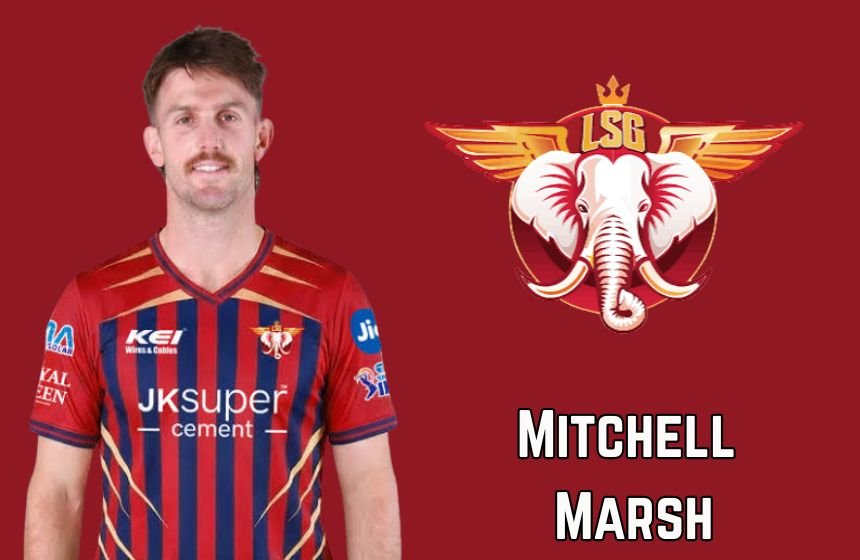 Mitchell Marsh in Lucknow Super Giants jersey with LSG team logo
