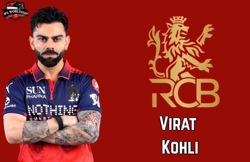 Virat Kohli in Royal Challengers Bengaluru jersey with RCB team logo