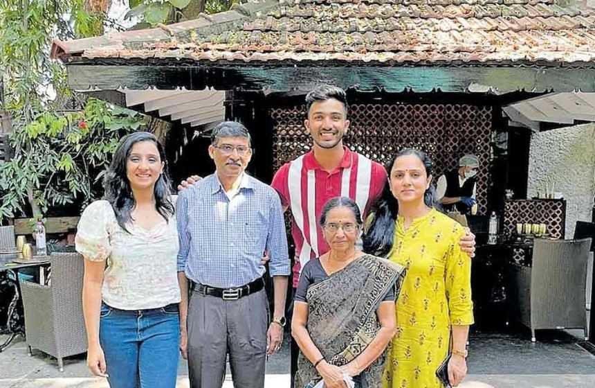Devdutt Padikkal with her Family